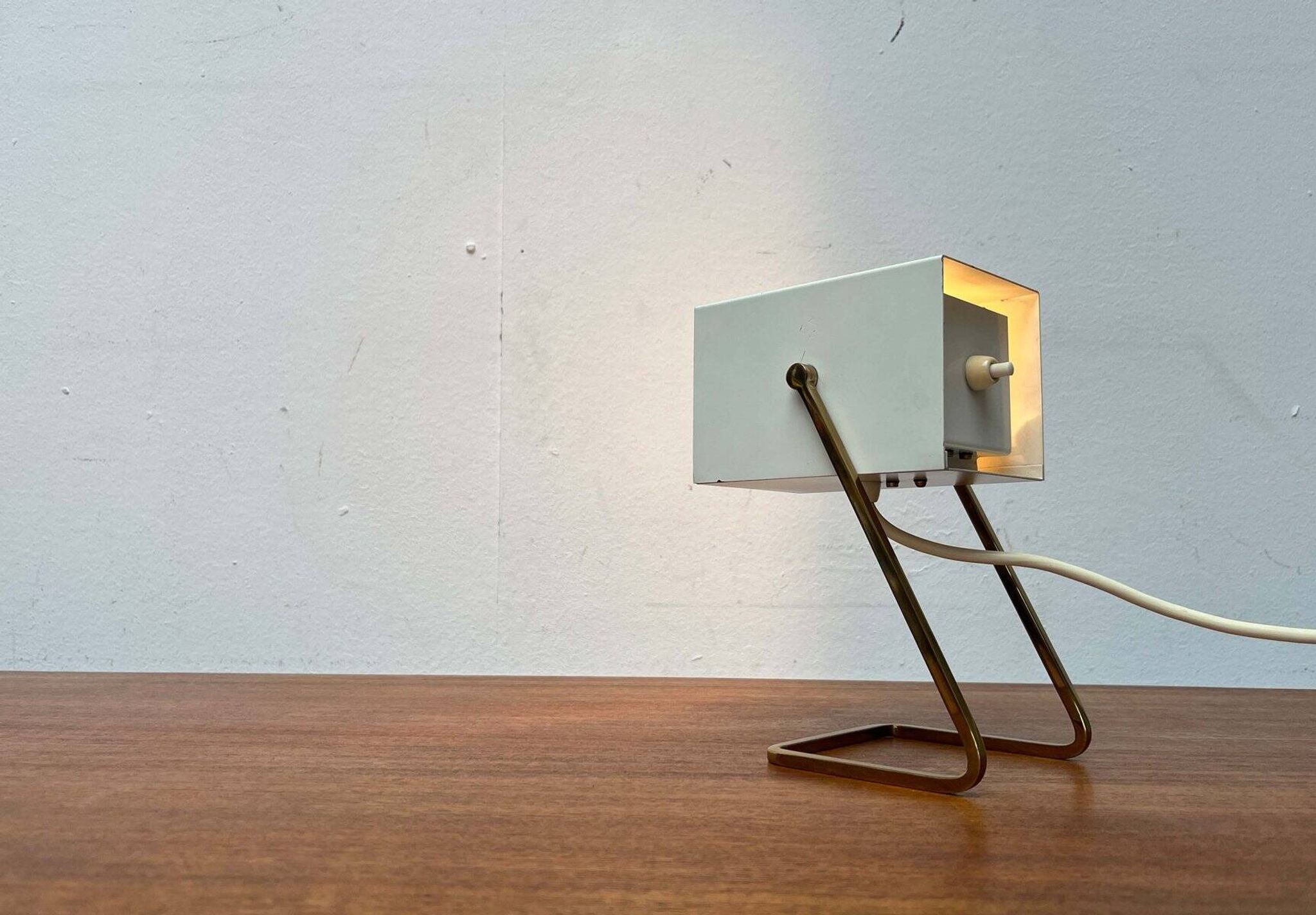 Modern mid-century German cube table lamp by Kaiser Leuchten, 1960s.
