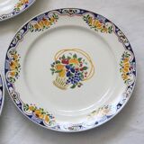Set of 4 Boch dessert plates, Fructidor service, vintage