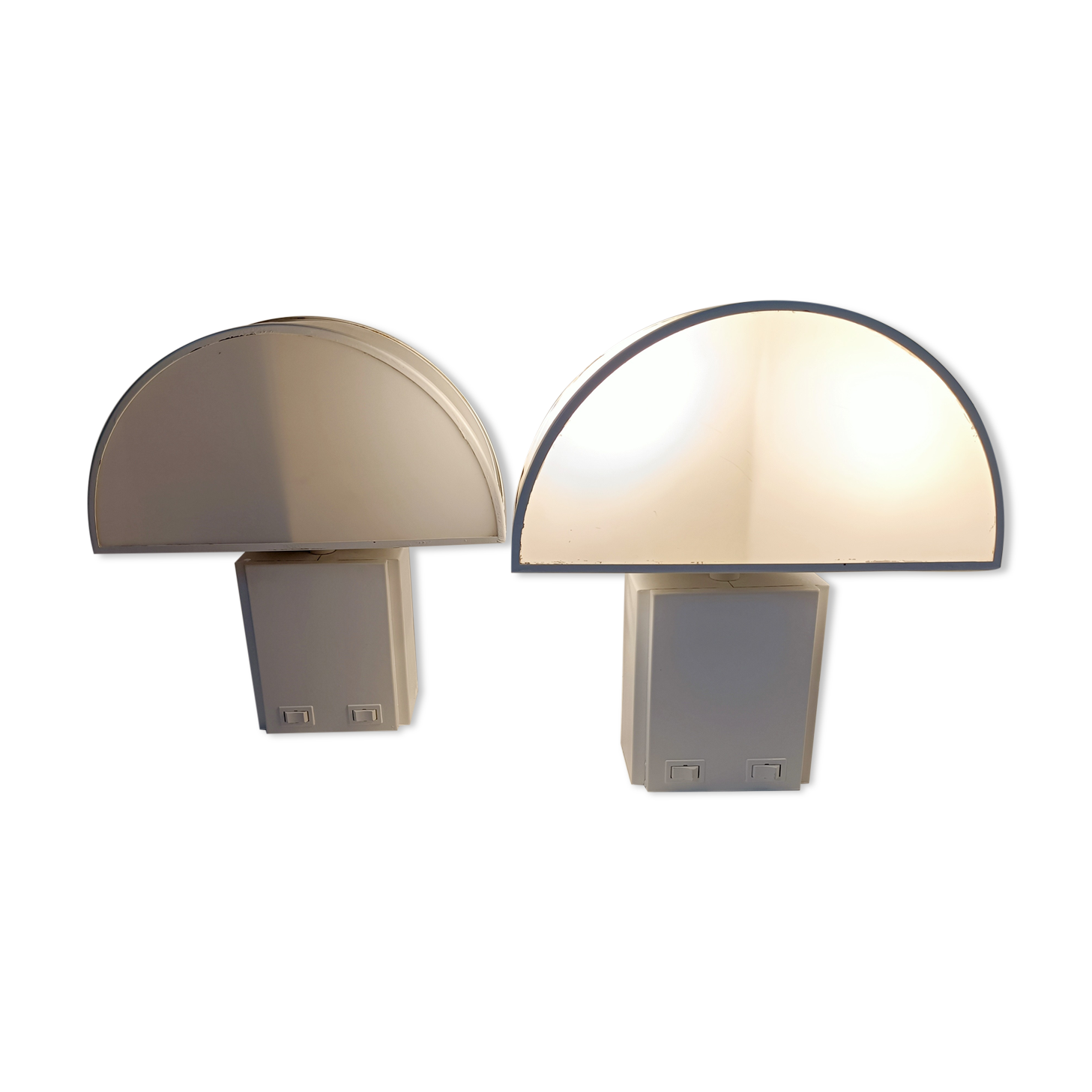 Pair of wall lamps with double switches model Olympe design Harvey Guzzini for ED 1970