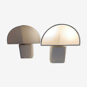 Pair of wall lamps with double switches model Olympe design Harvey Guzzini for ED 1970
