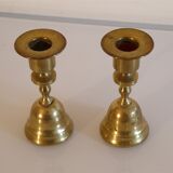 Pair of Scandinavian brass candle holders 1970