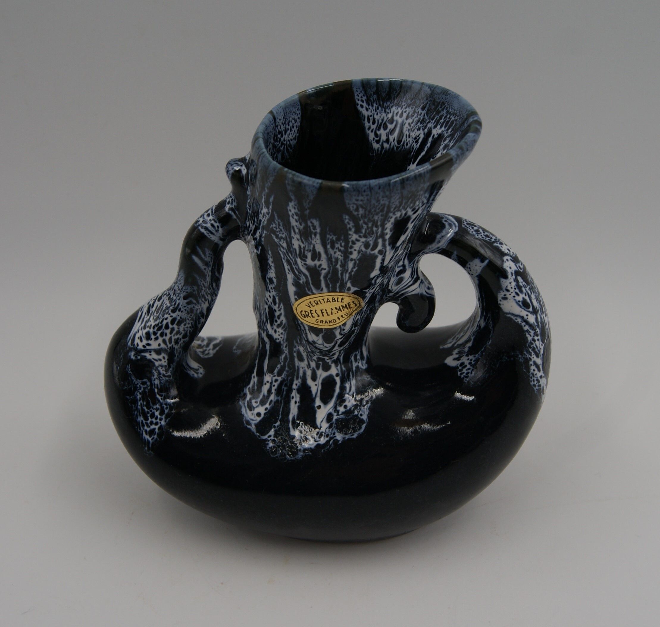 Vintage flamed sandstone vase