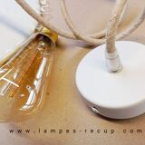 Opaline pendant light ready to install with vintage bulb