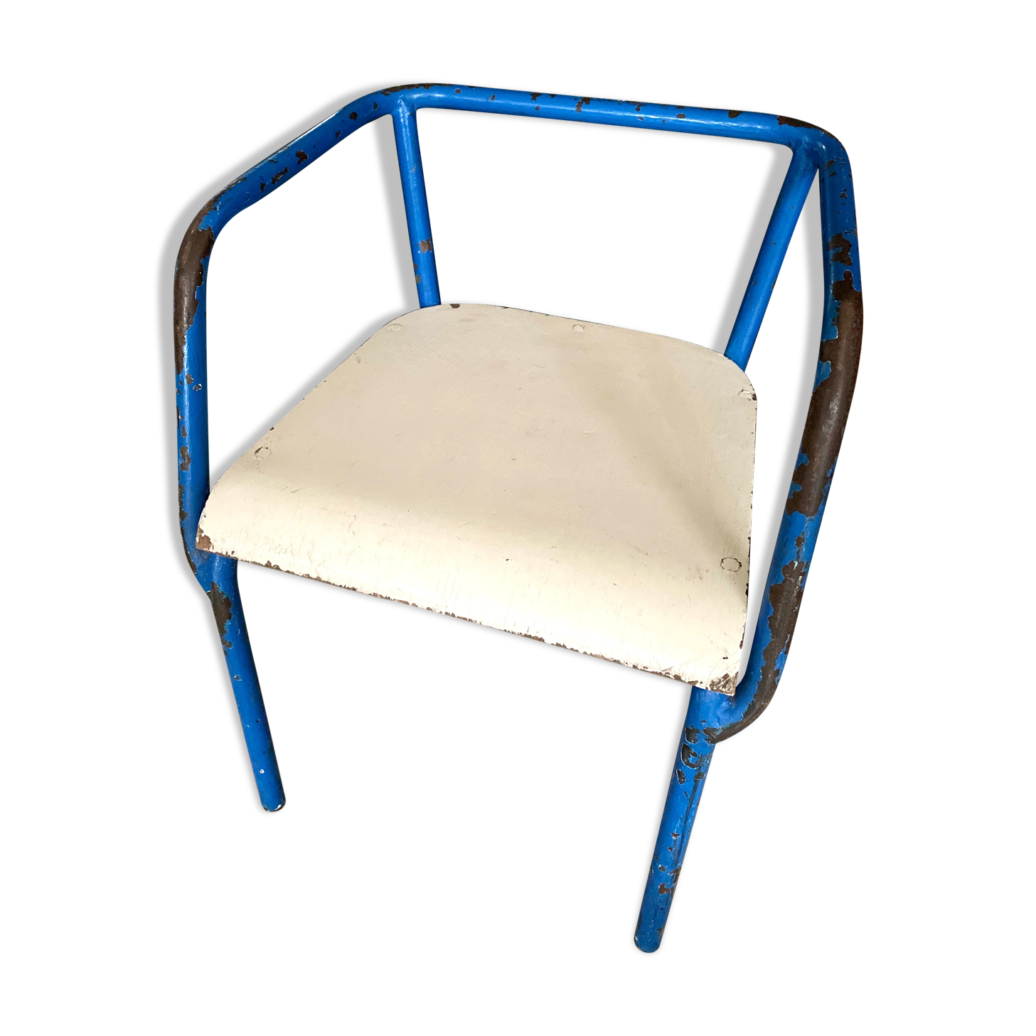 Blue metal child chair