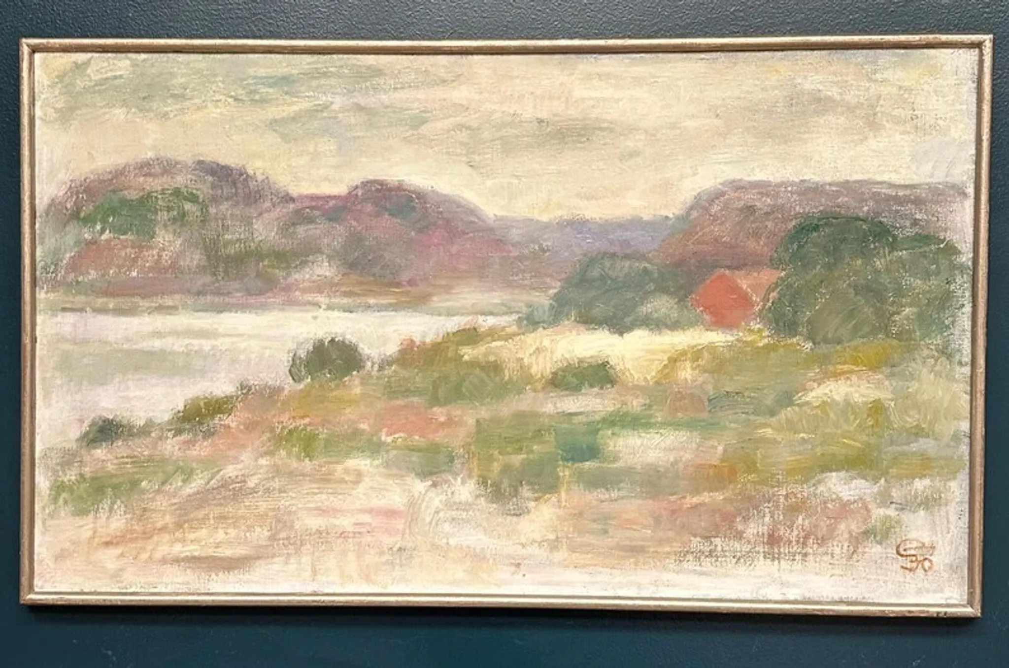 Large Original Swedish Oil on Canvas – "Early Morning" by Gunnel Forssell – Signed – Vintage and Framed – 83 × 50 cm (32.7" × 19.7")