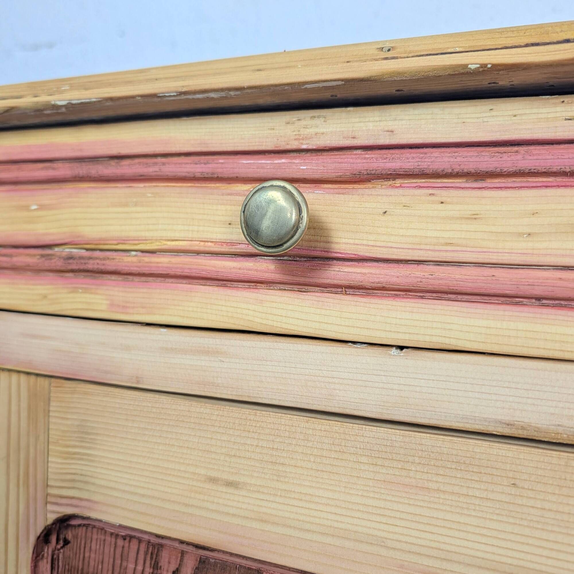 Rustic pine sideboard with two doors