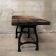 Table à manger industrielle bois massif pied fonte