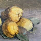HSP painting "Clos Fleuri - Pears" signed P. Toutain (?) + frame