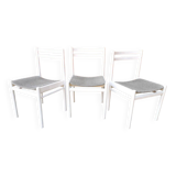 Ensemble de 3 chaises vintage stol kamnik en bois blanc : design scandinave des années 1970