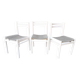 Set of 3 vintage stol kamnik white wooden chair: 1970s scandinavian design