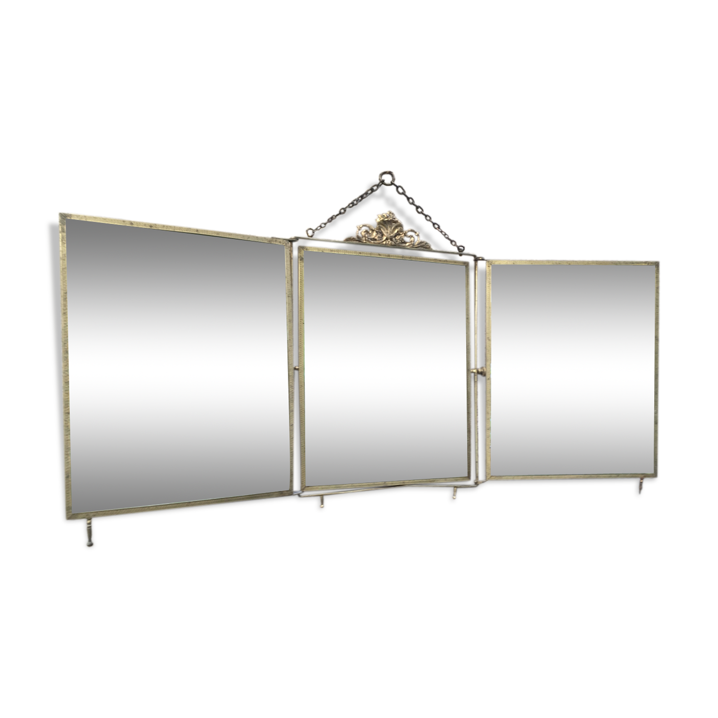 Triptych mirror with pediment around 1900 - 30,5 x 24,5 cm