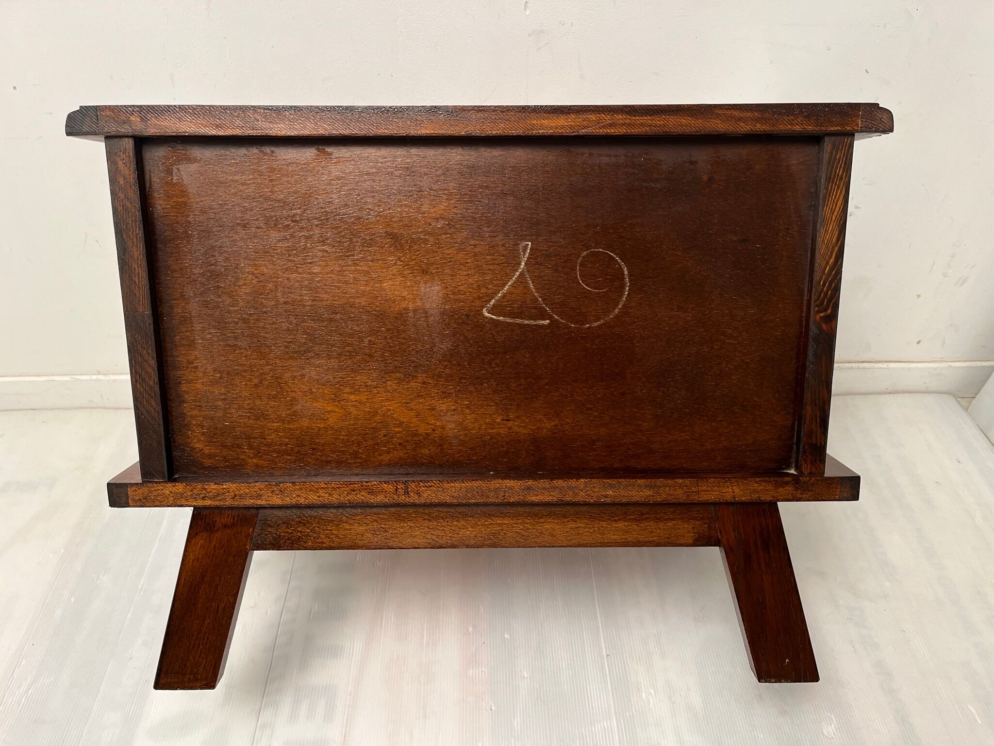 Vintage carved wooden bedside table