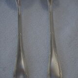 Fish service and its 6 silver-plated cutlery, crossed ribbon model