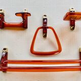 Ensemble de 4 accessoires de salle de bain Burnt Orange 1970s