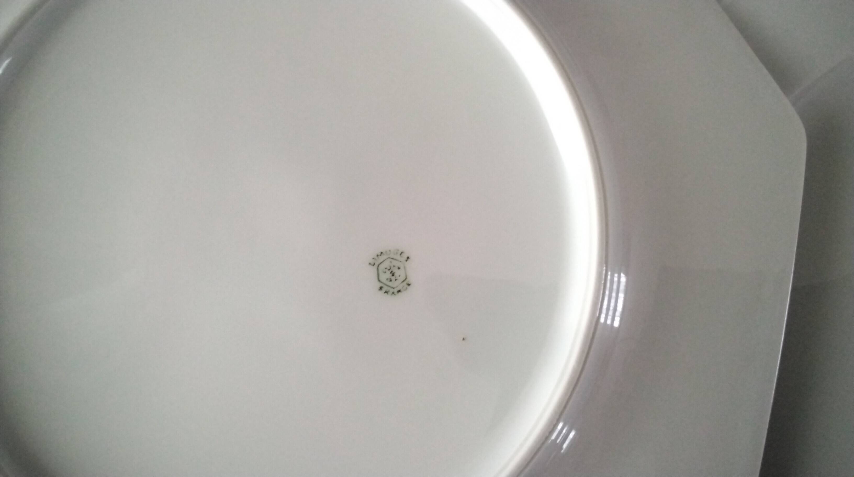 6 flat plates made of Limoges porcelain