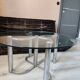 Vintage chrome steel and glass coffee table from Italy from the 70s