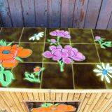 Vintage bamboo and rattan sideboard in the style of Audoux Minet.