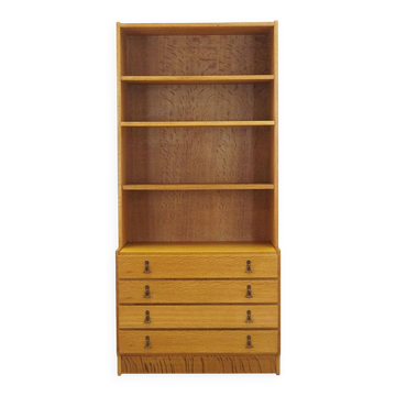 Bibliothèque en chêne danois avec tiroirs, années 1960