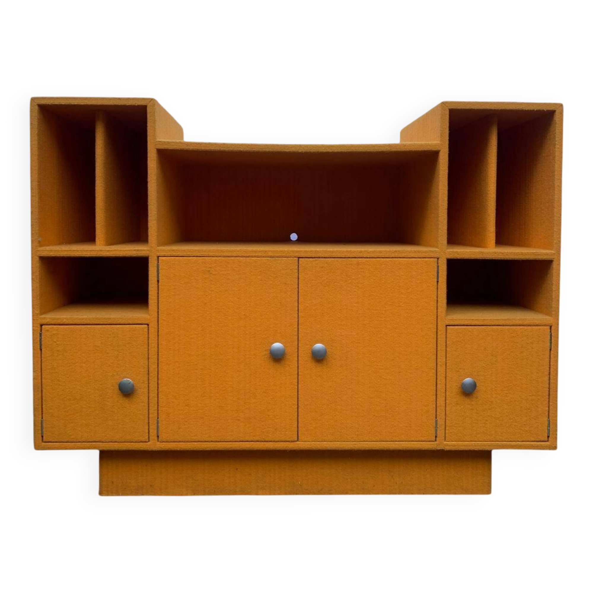 Meuble vinyles en moquette années 70