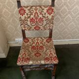 Chaise ancienne en bois et tissu