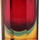 Murano block vase by Flavio Poli model 8-sided red green blue yellow