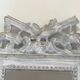 Louis XVI Style Mirror in Carved Wood with Grey Patina and Dove Pediment