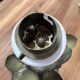 Pied de lampe nénuphar en laiton vintage