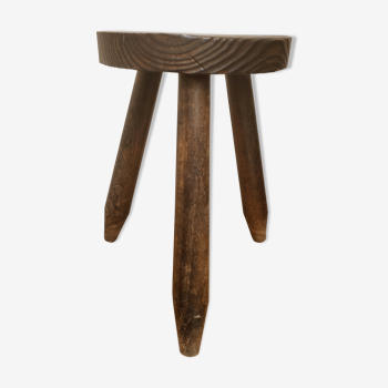 Tabouret tripode en bois