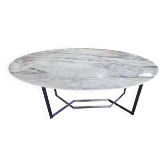 Very beautiful marble table with aluminum legs signed Venture