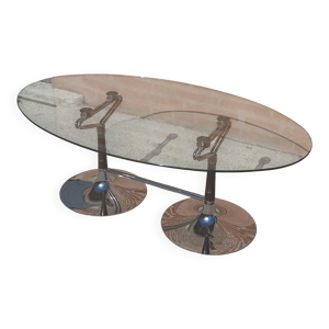 Table basse ovale en