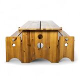 Ensemble de Salle à Manger Sculptural en Pin par Gilbert Marklund pour Furusnickarn Ab, 1970s