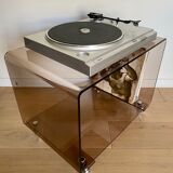Cube plexi fumé sur roulettes