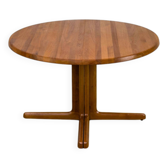 Danish Round Teak Dining Table with Extension, 1970s