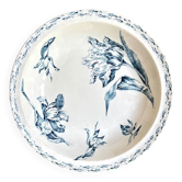 Shallow round plate Lunéville in blue ironstone, "Tulip" service.