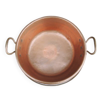 Old copper cauldron jam maker