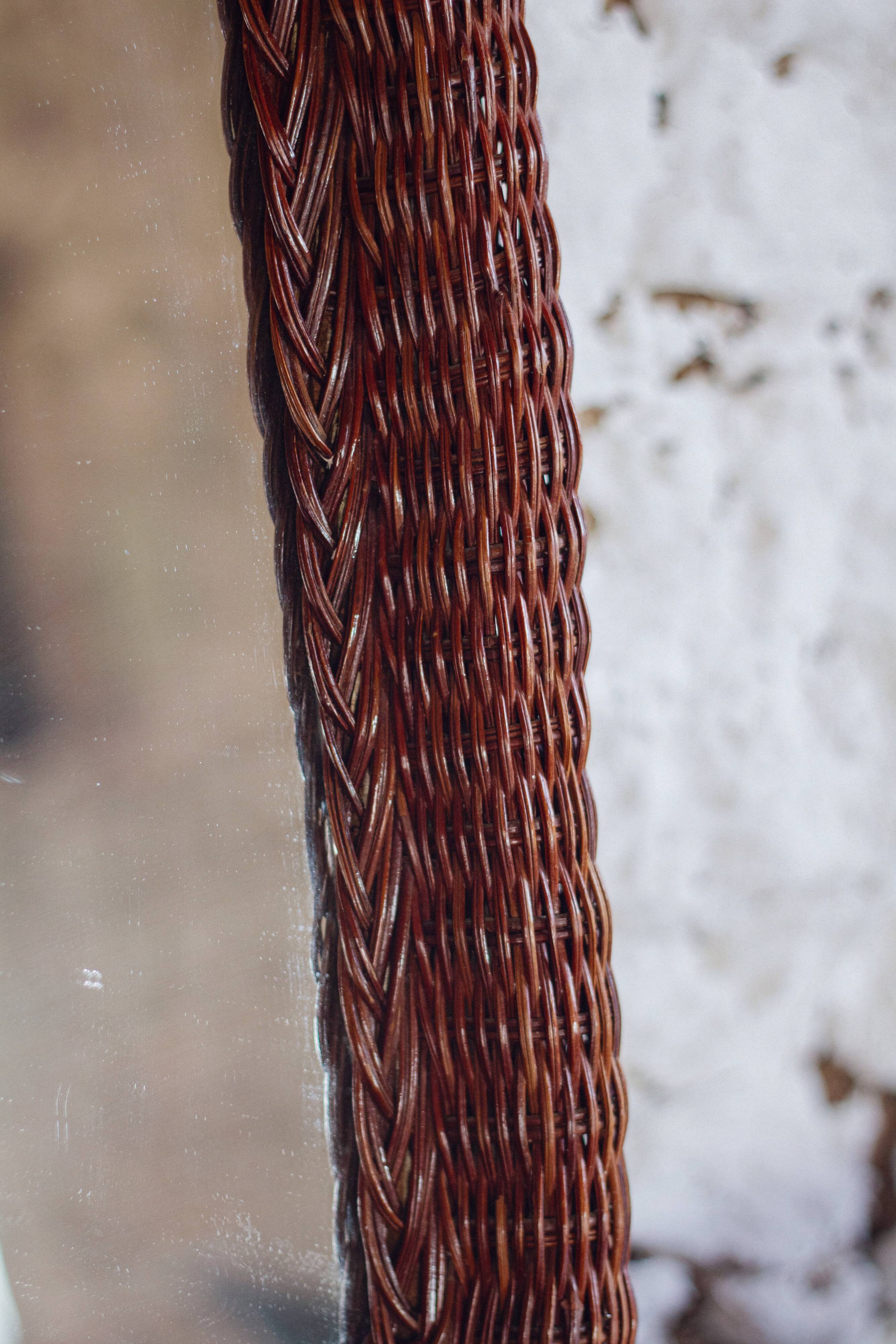 Spanish wicker mirror, 1960