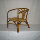 Rattan bamboo armchair child of the 50s - 60s