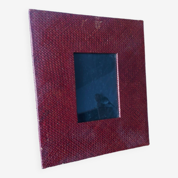 Vintage woven straw photo frame