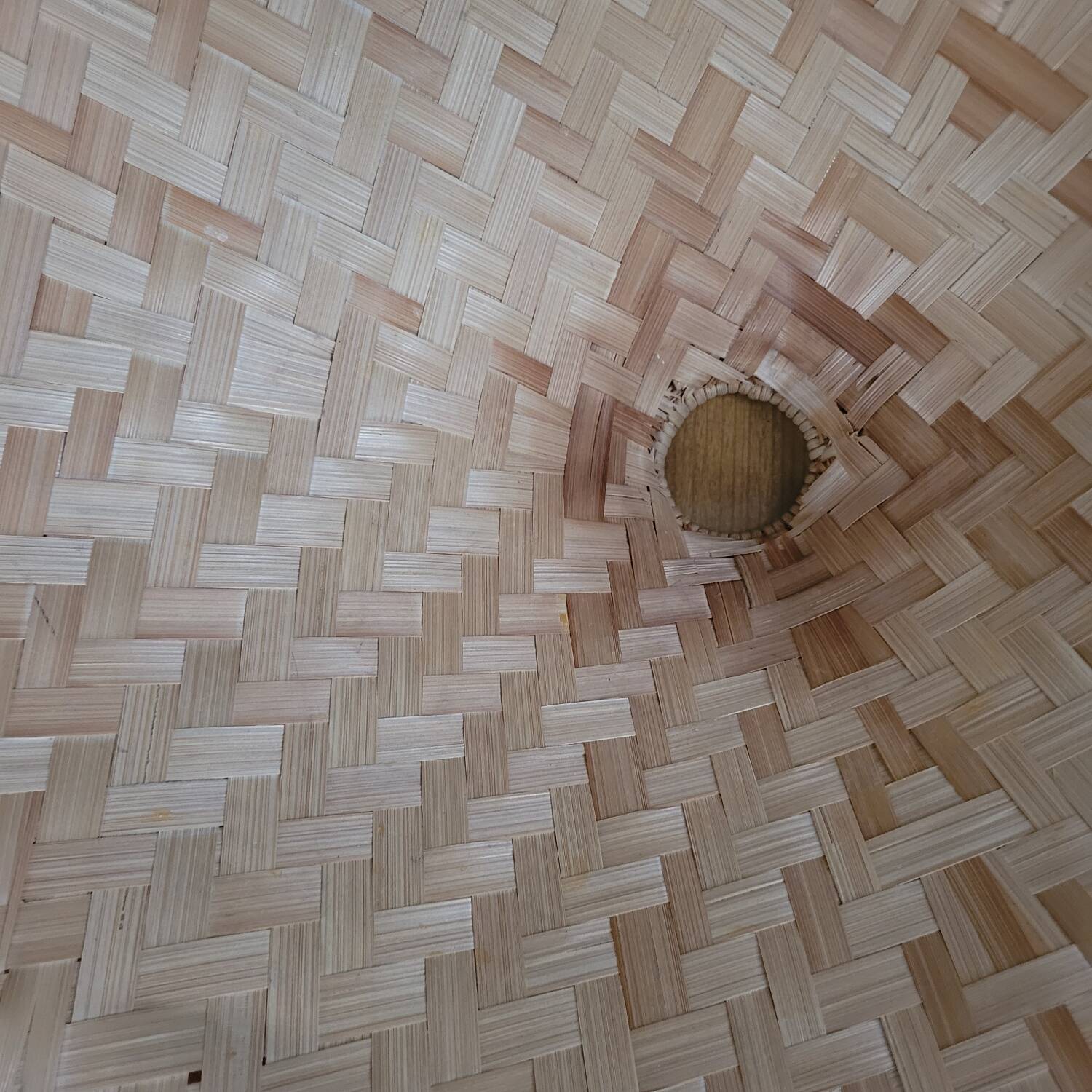 Large Woven Rattan Lampshade 70's