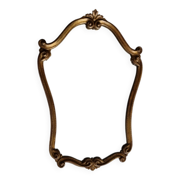 Miroir vintage style rocaille en stuc et bois 80 cm