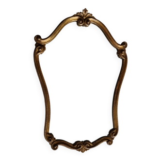 Vintage rocaille style mirror in stucco and wood 80 cm