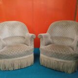 Grey velvet toad chair