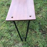 Table basse teck avec porte revue années 60