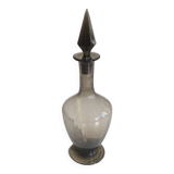 Italian decanter in smoked blown glass 1970
