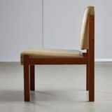 Angular, Teak Wood and Leather Chair with Copper Details, 1970s