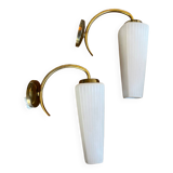 50s Opaline wall lights