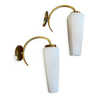 50s Opaline wall lights