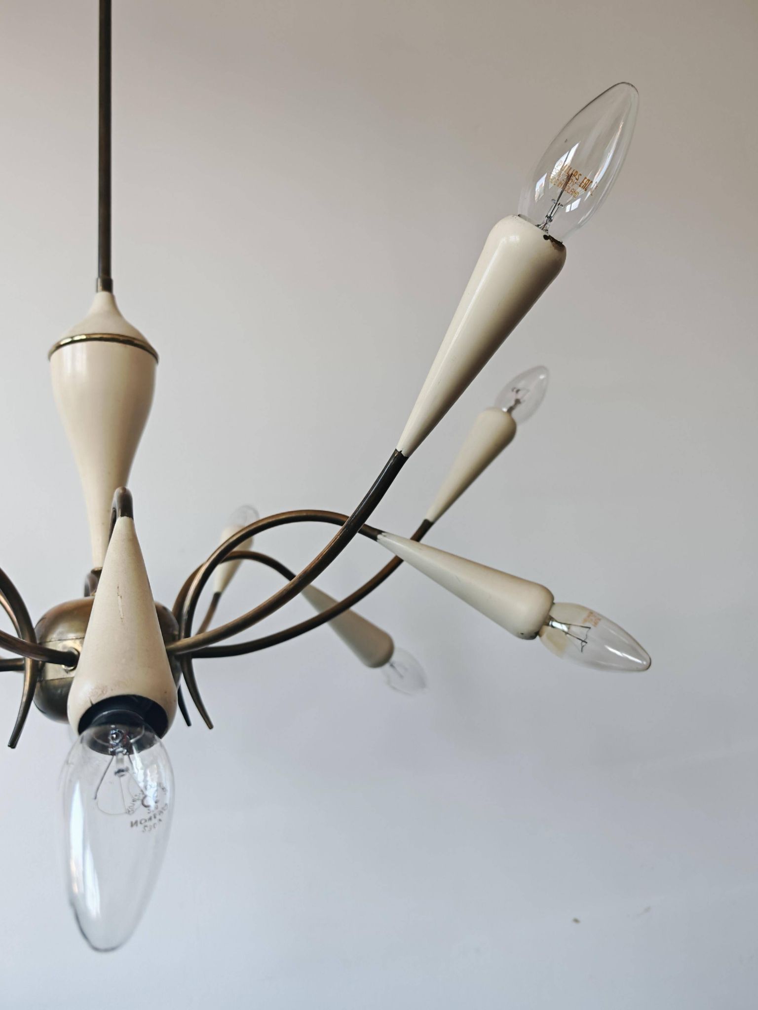 Lustre Stilnovo 12 arms brass Mid Century Modern 1950s