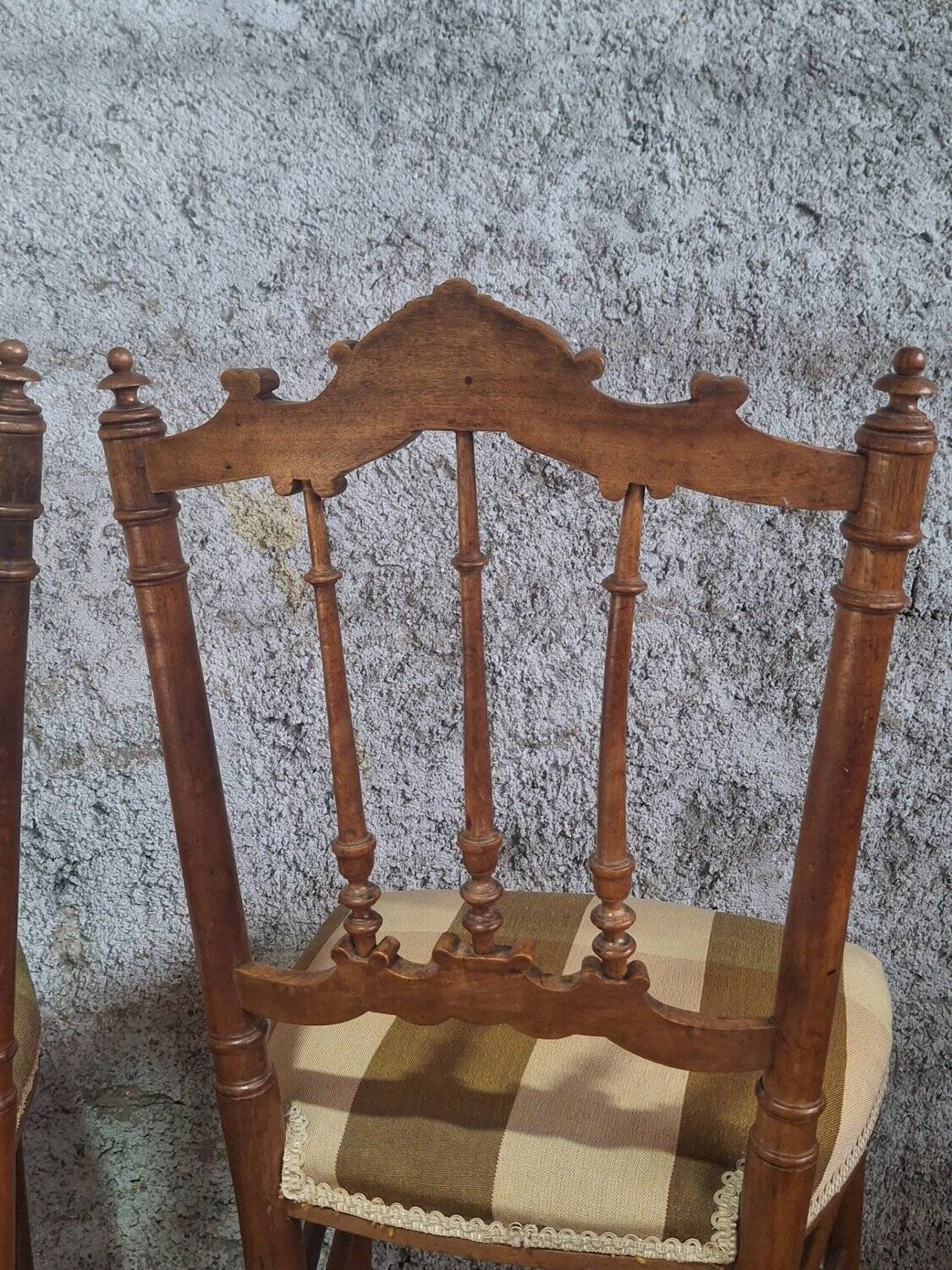 Pair of carved Louis XVI flying chairs ~ 1900 Belle Époque
