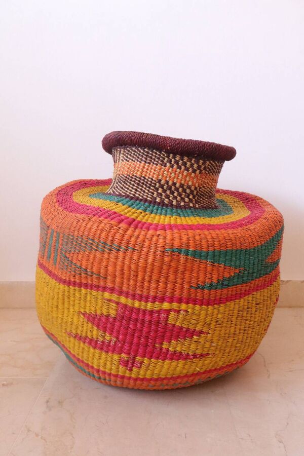 Panier Bolga panier décoratif africain Multicolore